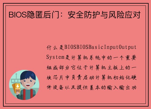 BIOS隐匿后门：安全防护与风险应对